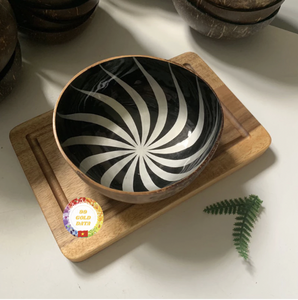 Bol en coquille de noix de coco du Vietnam, écologique, pour servir des fruits, des salades, du riz, vaisselle rustique - Product Image 4