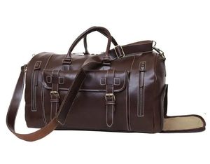 New Arrival Luxury leather Duffle Bag Adjustable <b>Strap</b> Zipper Closure Large Capacity Multi-Function for Travel Daily - Product Image 6