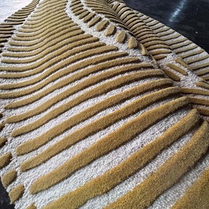 Tapis moderne rond beige à motif en spirale, tapis texturé doux, tapis tufté design, tapis contemporain pour salon, chambre à coucher, décoration - Product Image 6