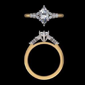 Elegant 1.23 Carat Marquise Cut Diamond Engagement Ring 14k 18k Solid Gold Side <b>Stone</b> Wedding Band Fine Jewelry Women Luxury - Product Image 3