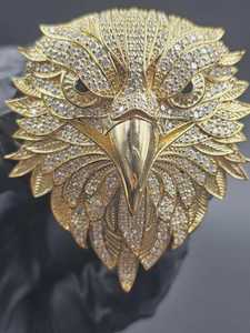 Pendentif Tête d'Aigle Personnalisé Hip Hop Luxe en Argent Sterling 925 Plaqué Rhodium avec Moissanite VVS pour Bijoux de Mode Masculine - Product Image 6