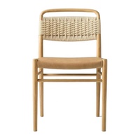 Los muebles de silla de restaurante de madera minimalista contemporánea con asientos de espuma premium y cuerda tejida dan una impresión lujosa