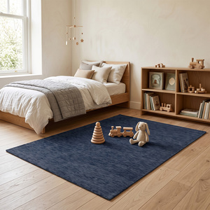 Tapis DECORDEC en laine jaune moutarde, tufté à la main, écologique, antidérapant, moderne, côtelé, à poils moyens épais, texturé uni, pour salon - Product Image 3