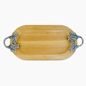 Plateau en bois de luxe avec poignée en forme de feuille, design créatif, plateau de service en bois, équipement de restaurant à bas prix - Product Image 6
