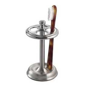 <b>Wall</b> Mounted Dual <b>Toothbrush</b> Toothpaste <b>Holder</b> With Chrome Finish Rectangular Base Modern Bathroom Accessory - Product Image 3