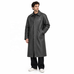 Unisex Echtleder-Oversize-Mantel |   Schwarz Grau Elfenbein |   OEM ODM Hersteller |   Premium-Qualitätsdesign |   Lederbekleidung | - Product Image 6