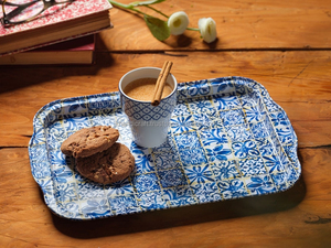ถาดเสิร์ฟทรงสี่เหลี่ยมผืนผ้าขนาดใหญ่ทำด้วยมือทำด้วยมือมาใหม่นกยูงเคลือบสแตนเลสสำหรับตกแต่งบ้านแบบพกพา - Product Image 2