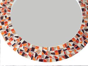 Round <b>Mosaic</b> Wall Mirror With Colorful Glass <b>Tile</b> Frame Decorative Blue And Yellow <b>Mosaic</b> Framed Mirror For Home Decor - Product Image 2