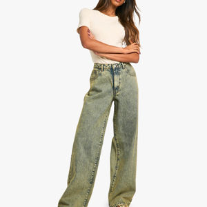 Pantalones Vaqueros Ajustados de Moda para Mujer, Cintura Alta, Transpirables, 100% Algodón, con Logotipo Personalizado - Product Image 5