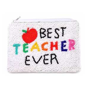 Porte-monnaie en tissu perlé fait main avec fermeture éclair, mini format, durable, haute qualité, pour espèces, cartes, clés, cadeau pour la Fête des Enseignants - Product Image 5