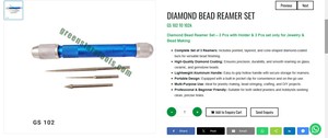 Juego de brocas de diamante para joyería, herramientas manuales para orfebrería, herramienta para agrandar agujeros en cuentas |   N.° de artículo GS-102 - Product Image 3