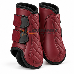 Bottes de brossage équestres personnalisables de haute qualité avec doublure lisse et sangles réglables pour la protection des jambes du cheval – Utilisation quotidienne - Product Image 4
