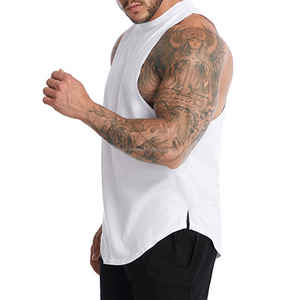 Débardeur de sport pour homme, vêtements de sport d'été, logo personnalisé, couleur personnalisée, débardeur blanc uni pour homme, débardeur musculaire pour homme - Product Image 3