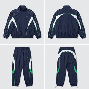 Conjunto Deportivo Personalizado con Logotipo Vintage Y2K para Hombre, Chaqueta Cortavientos Informal de Invierno de 2 Piezas con Bloques de Color en Spandex/Algodón, Pantalones, Ropa Urbana - Product Image 5