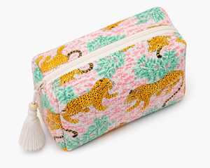 Precioso Estuche Cosmético Impermeable de Algodón con Borlas, Ecológico, Tamaño Mediano, Cierre de Cremallera, Bolsa de Viaje Portátil, Estilo Moderno - Product Image 1