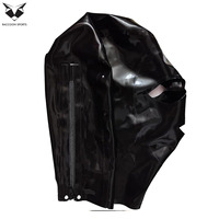 Cagoule intégrale professionnelle en latex noir brillant, sexy, pour clubbing, fête, déguisement, cosplay, ajustement réglable, durable