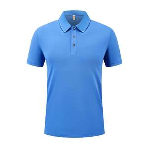 Men's <b>Navy</b> Blue Short Sleeve Cotton Pique <b>Polo</b> <b>Shirt</b> Regular Fit Casual Button Design Breathable Knitted Solid Color - Product Image 3