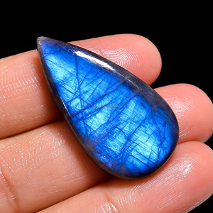 Cabujones de labradorita azul sueltos de alta calidad, piedras preciosas naturales en forma de pera, certificado IGI, excelente para la fabricación de joyas AAAA - Product Image 2