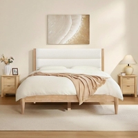 Lit King-Size Classique en Bois de Teck Massif – Ensemble de Planches en Bois Solide – Design Moderne de Qualité Supérieure – Confort Optimal pour Chambre et Hôtel – Écologique et Durable