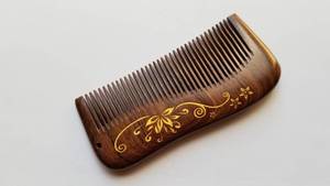 Eco-Friendly Neem Wooden Comb <b>for</b> Hair Growth & <b>Men</b>/Women | Handmade Wide Tooth Comb with Kacchi Herb Treatment - Product Image 5