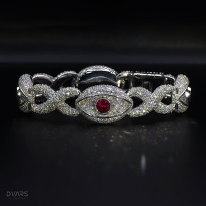 Ruby Eyes <b>Infinity</b> Link <b>Bracelet</b> VVS1 Moissanite Iced Out Link <b>Bracelet</b> Hip Hop Billing Jewelry Good Luck Protection <b>Bracelets</b> - Product Image 1