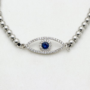 Wholesale 925 Sterling Silver Cubic Zircon Inlaid Devil's Eye <b>Bracelet</b> For Women Classic <b>Adjustable</b> Jewelry Gift Party - Product Image 2