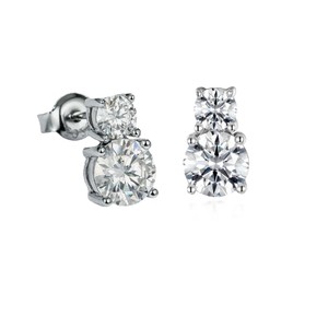 ต่างหูเพชรทรงเท็ดดี้มินิมอลลิสต์ รับรองโดย IGI ทองคำแท้ 10K 14K เพชรทรงกลมเจียระไนแบบบริลเลียนท์ เพชรเพาะเลี้ยงในห้องปฏิบัติการ - Product Image 2