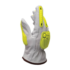 ถุงมือหนังสำหรับงานทั่วไป พร้อมปลายนิ้วกันลื่นสีเหลือง แบบปลายตรง - Product Image 6