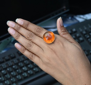 Anillo de Plata de Ley 925 con Ámbar Báltico, Joyería Hecha a Mano con Gema de Corte Ovalado, Regalo Perfecto para Aniversario - Product Image 1