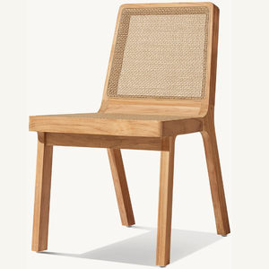 Silla individual sin brazos en oferta con detalles de ratán en un estilo moderno y sencillo, resistente y duradera. - Product Image 2