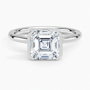 แหวน BOJ รุ่น 015 ทรง Asscher Cut เงินแท้ 925 แหวน Annika แบบ Semi Bezel Solitaire ประดับเพชรโมอิสซาไนต์ 2 กะรัต สี D ความสะอาด VVS1 ได้รับการรับรองจาก GRA ราคาประหยัด - Product Image 1