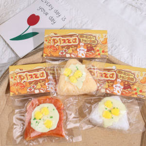 Juguetes sensoriales descompresivos suaves y blandos de TPR, lindos, hechos a mano, con forma de pan, sushi, bola de arroz bisque y triángulo, de rebote lento - Product Image 5