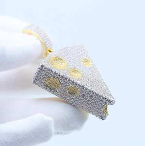 Colgante de Moissanita VVS CVD Cultivada en Laboratorio, Certificada por GRA, Plata 925 Bañada en Oro Rosa, Amuleto de Estilo Hip Hop, Corte Brillante, Unisex - Product Image 4