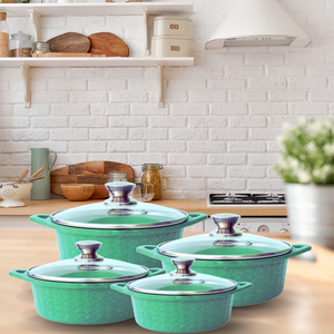 Casserole en aluminium moulé sous pression de 18 à 24 cm avec revêtement antiadhésif en céramique/PTFE, base à induction, couvercle en verre - Product Image 1