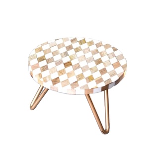 Handcrafted <b>Epoxy</b> <b>Resin</b> and Natural Wood Inlay Cake Stand Premium Metal-Leg Dessert Display Festive Events & Luxury Decoration - Product Image 1