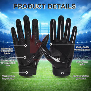 Guantes Profesionales de Fútbol Americano, Duraderos, de Alta Adherencia, Transpirables, Ligeros, Ajuste Atlético - Product Image 3