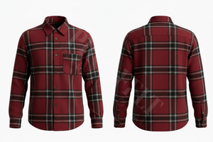 Camisa de vestir a cuadros de franela ligera, elegante y a la moda, de corte ajustado, personalizada, para venta al por mayor, con materiales personalizados - Product Image 2