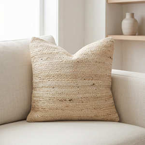 Housse de coussin en jute tressée à la main 20 × 20 pouces, coussin décoratif texturé, décoration bohème pour salon - Product Image 6