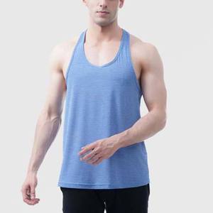 เสื้อกล้ามคอวีแขนกุดสีฟ้าอ่อนสำหรับผู้ชาย แบบลำลอง ผ้าถัก สีพื้น ระบายอากาศได้ดี กระชับพอดีตัว - Product Image 5