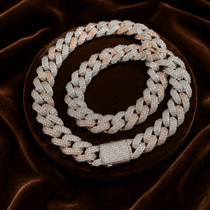 Plated Rose Gold Moissanite Cuban Chain Necklace Fully Brilliant Round Diamond Bold Link <b>Choker</b> Custom Men's Jewelry Gift - Product Image 6