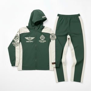 Ensemble veste et pantalon de survêtement en nylon imperméable pour homme avec logo brodé personnalisé par le fabricant - Product Image 3