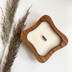 Ensemble de porte-bougies en bois faits à la main, forme conique, finition naturelle, décoration d'intérieur, style bol en bois - Product Image 6