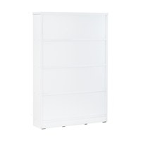 Librería Moderna de Madera Blanca con 9 Estantes, Mueble de Almacenamiento con Panel Trasero para Sala de Estar