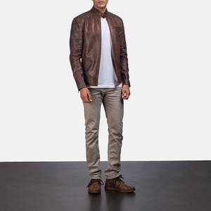 Complete Zipper Real Leather Fashion <b>Jacket</b> for <b>Men</b> Top Quality at Cheap Price <b>Men's</b> Breathable Leather <b>jacket</b> for <b>men</b> - Product Image 2