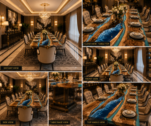 <b>Walnut</b> Epoxy River Dining <b>Table</b> Live Edge Wood Furniture Modern Ocean Resin Coffee <b>Table</b> Handmade Sofa Center <b>Table</b> - Product Image 4