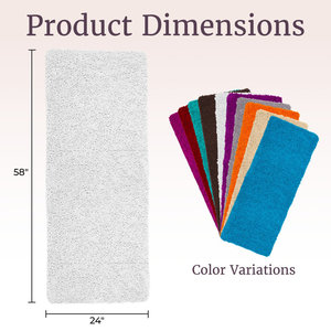 Tapis de salle de bain moderne en microfibre douce et moelleuse, antidérapant, lavable, luxueux, géométrique, pour douche - Product Image 2