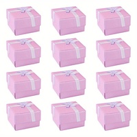 Boîte à bijoux personnalisée pour filles, petite boîte à bagues en papier avec logo, étui à bijoux cadeau, emballage bon marché avec ruban coloré