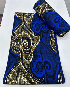 Tissu en coton mélangé imprimé wax africain Gaborone 2025 de qualité export avec motif en maille pour la mode féminine - Product Image 1