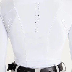 Chemise de base à manches longues pour femme, respirante, de haute qualité, nouvelle arrivée, couleur personnalisée, coupe ajustée, pour la compétition d'équitation - Product Image 5