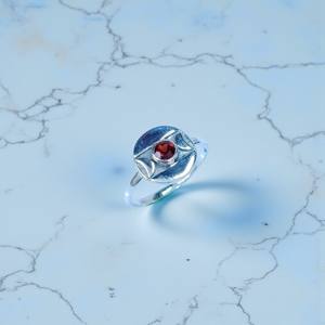 Bague légère en grenat, faite à la main, en argent sterling 925, prix de gros, bijoux en argent - Product Image 2